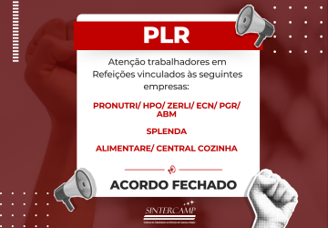 Comunicado de PLR:  PRONUTRI/ HPO/ ZERLI/ ECN/ PGR/ ABM  SPLENDA  ALIMENTARE/ CENTRAL COZINHA