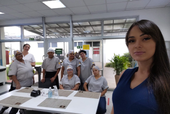Visita aos trabalhadores da Empresa Consuma na unidade Dohler na cidade de Limeira