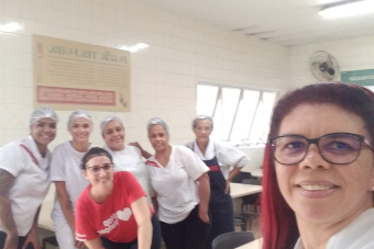 Visita aos trabalhadores da Sodexo na unidade Profarma em São Carlos.